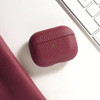 For AirPods Pro 3 Lychee Pattern Cowhide Leather Case for Airpods 4 3 2 1 Pro All-inclusive Earphone Protection Handmade Cover
