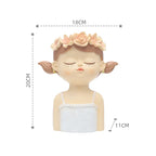 20cm/ 7.8inch Fairy Planter for Succulents Air Plants Resin Cute Girl Flower Pot Decorative Figurines Garden Home Tabletop Decor