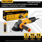 DEKO New Electric Angle Grinder 115mm 800W 11000rpm Metal Wood Power Tools Plug-in Cutting Machine Grinder