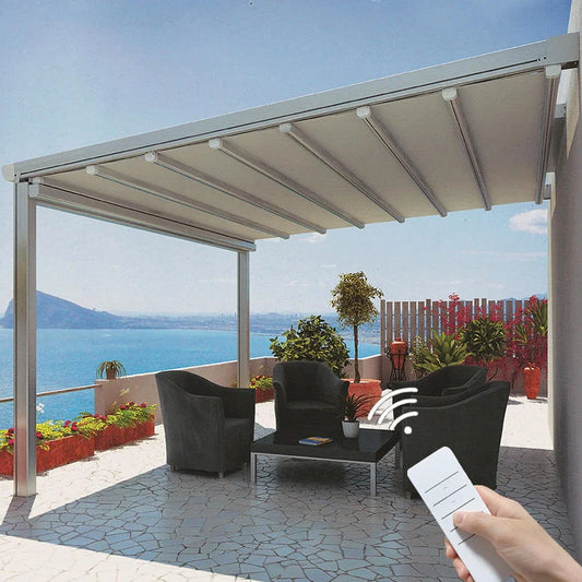 Outdoor Aluminium Folding Courtyards Terrace Outside 3X6M Pavilion Eaves Tents Gazebo Pergola Sunroom Door Awning Gazebos