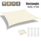 Beige Sun Shade Sail Rectangle Square Triangle Canopy Awning Cloth UV Block Heavy Duty Commercial Graden Outdoor Patio Tarp