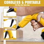 80W Electric Cordless Hot Glue Gun Portable Rechargeable For Dewalt 18V Battery With 11mm Glue Sticks For Home DIY Repair Tool
