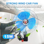 8 Inch Car Fan Electric Car Oscillating Fan Low Noise Air Cooling Fan 12V/24V 15W Rotation Clip Car Fan Vehicle Air Cooler