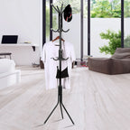 Multi Hook Metal Coat Hat Rack Tree Stand Clothes Bag Hanger Organizer for Home Bedroom