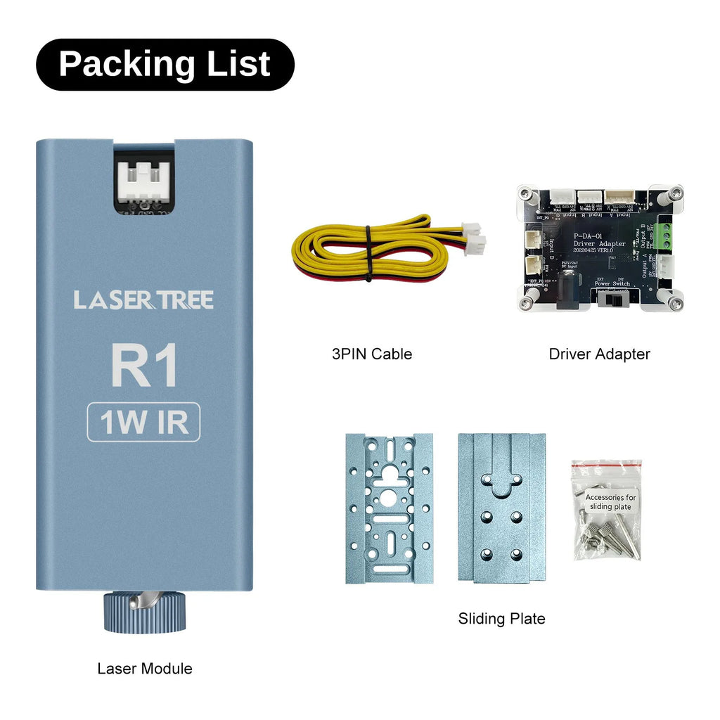 LASER TREE R2 2W 1064nm Infrared Laser Module For Engraving Plastic Metal