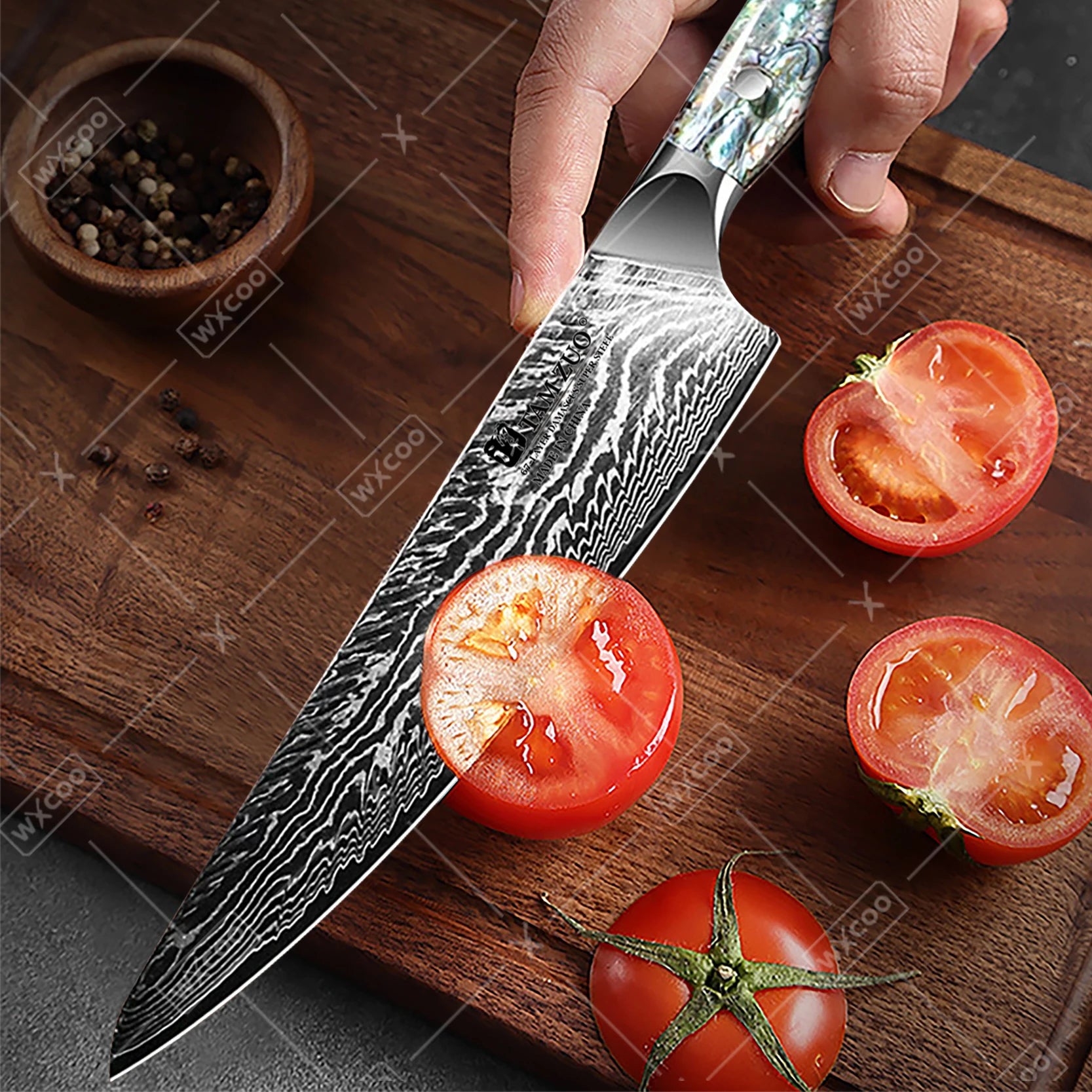 TAMZUODamascus Steel Kitchen Tools Set Cooking Chef Knives For Household Chopping Slicing Fruit  Knife