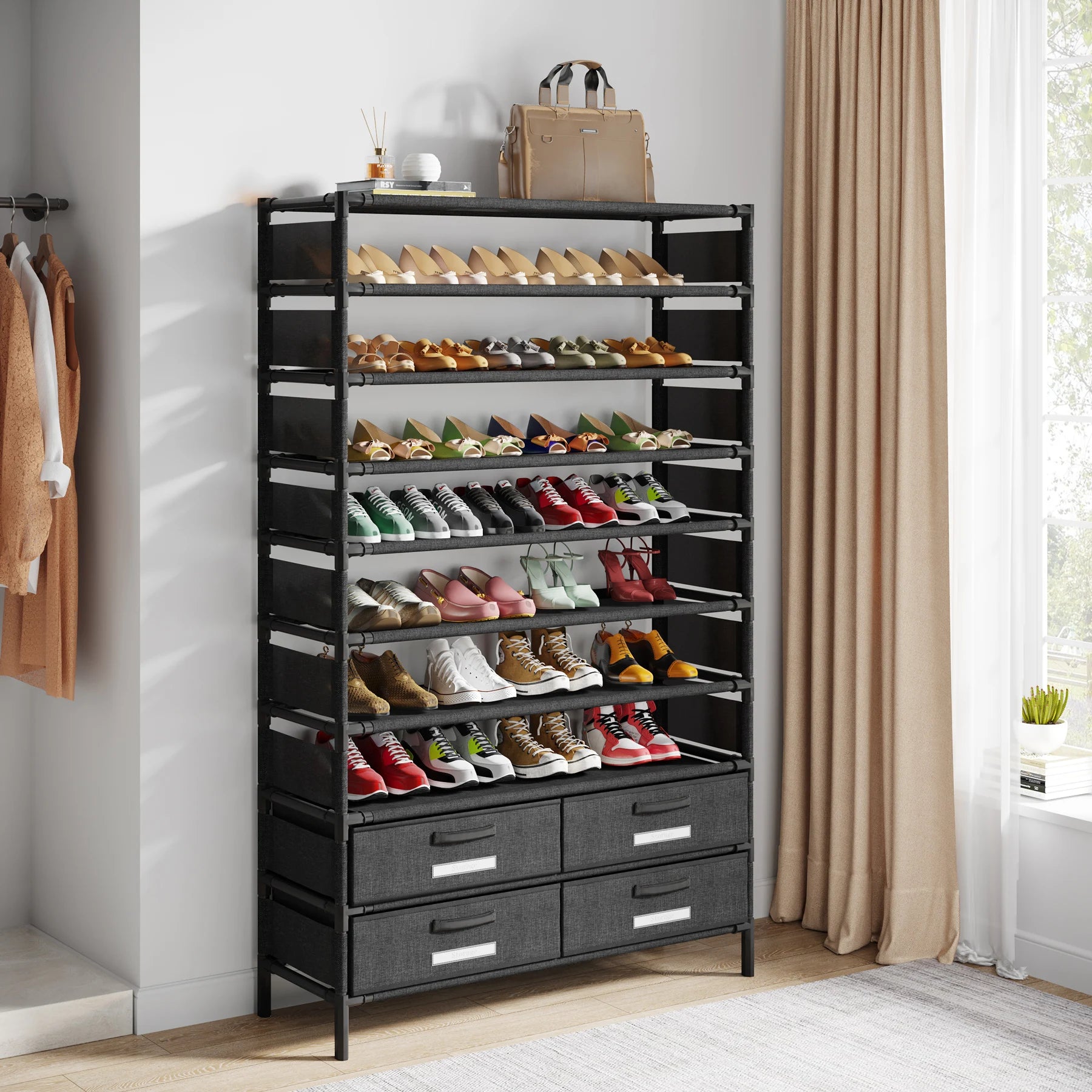 Multi-layer storage Rack, Large Capacity Organizer, bedroom furniture Shoe Shelf for 50 Pair, Book shelf, Versatile usage