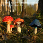 Outdoor Simulation Mushroom Red Umbrella White Pole Resin Decoration items Garden Balcony Lawn Accessories Home Furnishing Decor