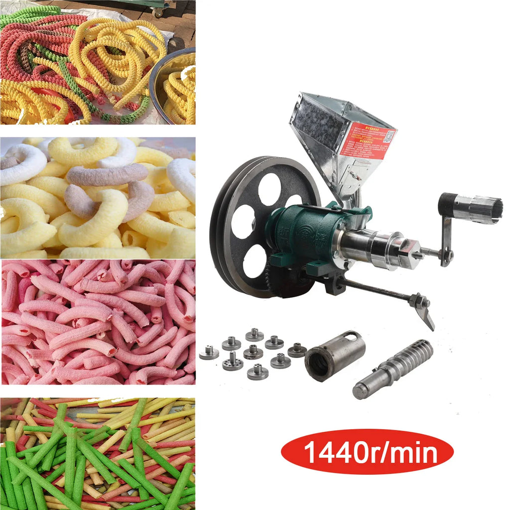 25Kg/h Snack Extruder Corn Rice Food Extrude Puffing Machine Twisted Hollow Stick Solid Crispy Popper Bulking Machine