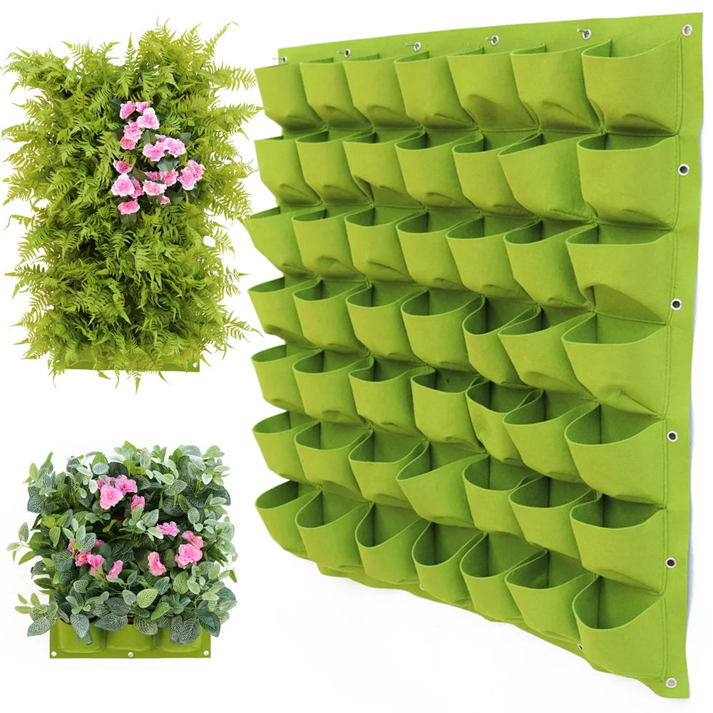 Black Green Wall Hanging Planting Bags Flower Pot Grow Bag Garden Planter Vertical Suculentas Plant Pot Home Decor Accessories