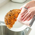 Kitchen Towel Rag Microfiber Dish Cloth Non-Stick Oil Thickened Table Cleaning Cloth Absorbent Scouring Pad Home Random Color