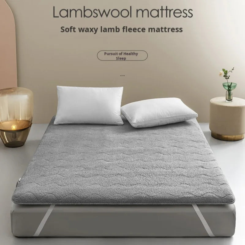 Wool Tatami Mattress Foldable Thick Warm Sleeping Pad Floor Mattress Topper for Winter Home Bedroom Dormitory Comfortable Use