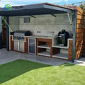 Customized Stainless Steel Outdoor Gas Grill Kitchen with Sink & Shed High Quality Weatherproof Outdoor Cooking & Storage Combo