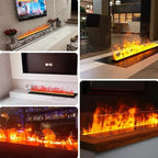 Customizable 3D LED Electric Fireplace with App Control Atomizing Mist Water Vapor Insert Neon Flame Decor for Home Decoration