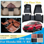 Car LHD Floor Mats for Honda HR V 2016~2022 HR-V HRV RU Vezel Leather Panel Liner Carpet Custom Foot Part Inner Rug Accessories