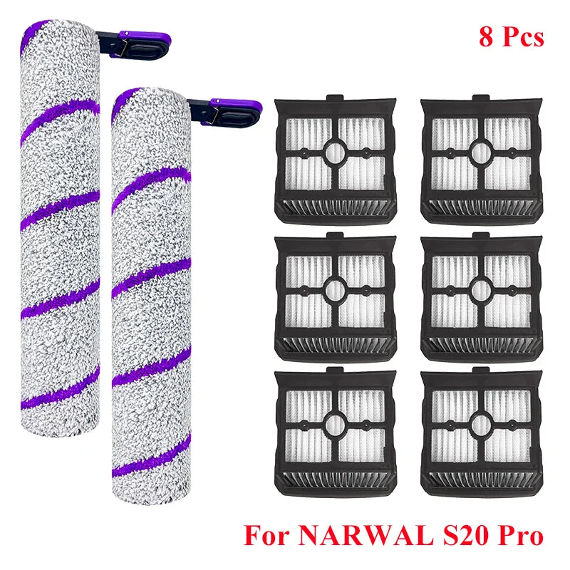 For Narwal S20 Pro Cordless Vacuum Cleaner Spare Parts Main Side Brush Hepa Filter Mop Pad Dust Bag Replacement Accessories