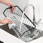 Kitchen Storage Basket Stainless Steel Fruit Vegetable Drain Storage Organizer Wall Mounted Spice Rack Dish Shelf Kitchen Tool