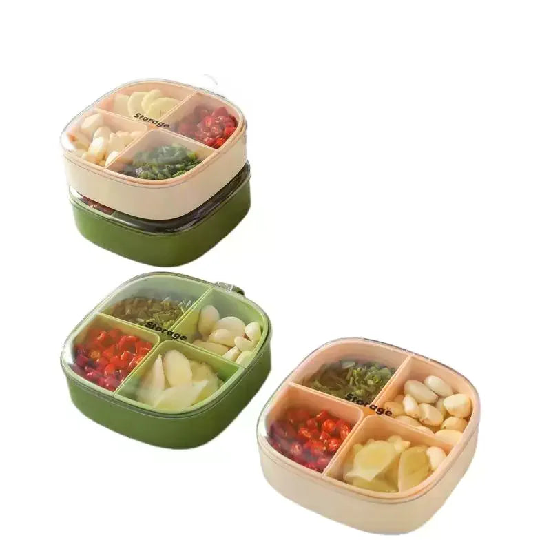 Kitchen Onion Garlic Ginger Preservation Box Refrigerator Freezing Separator No Odor Cooking Storage Box Sealed Drainage Storage