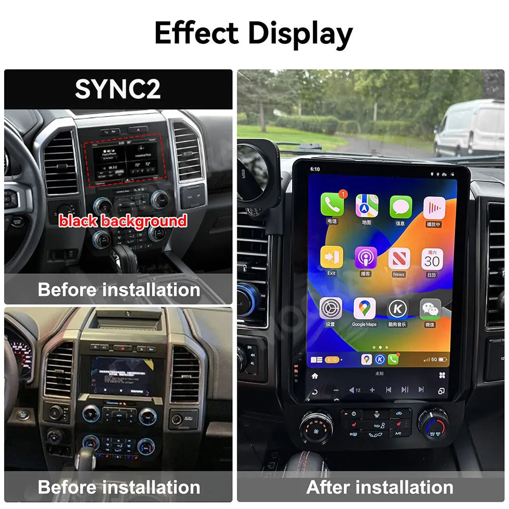 14.4" inches Android 13 8+128G T-Style Screen Car Stereo Multimedia DSP Player For Ford F150 2015-2020 GPS Audio Radio Head Unit