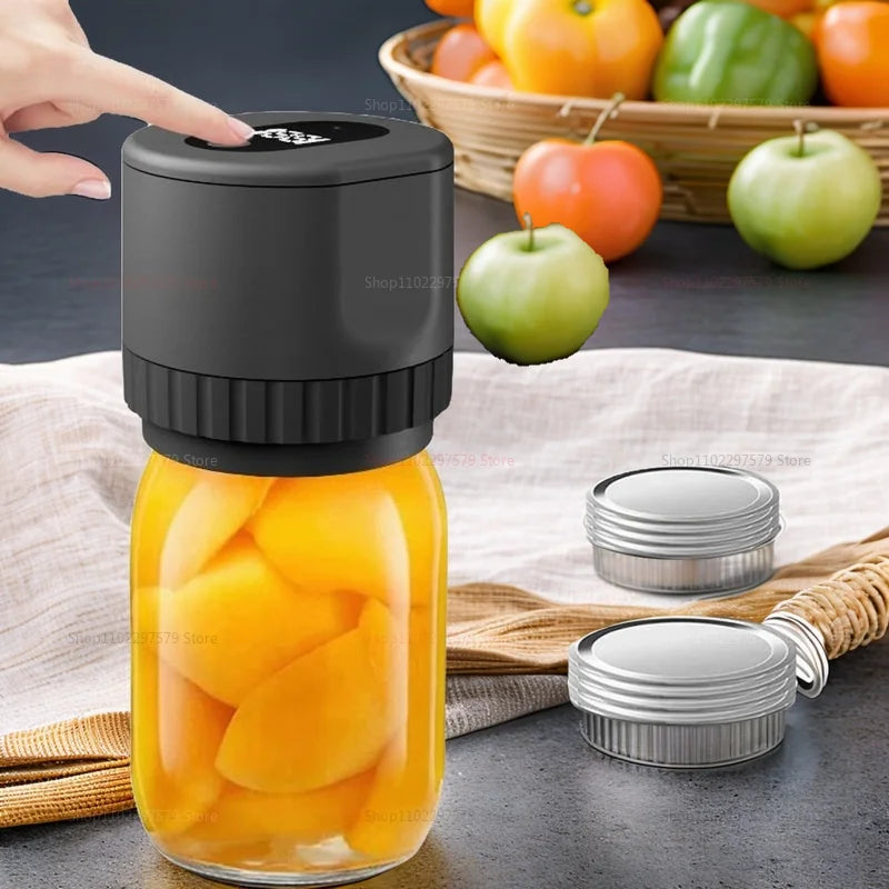 Electric Mason Jar Vacuum Sealing Kit Cordless Automatic Tank Sealant For Wide And Conventional Mouth Mason Jar Fermentation