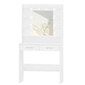 Dressing Table with Mirror, Dressing Table with Shelves and 2 Drawers, for Bedroom, Living Room, Adjustable Brightness, 40 x 80