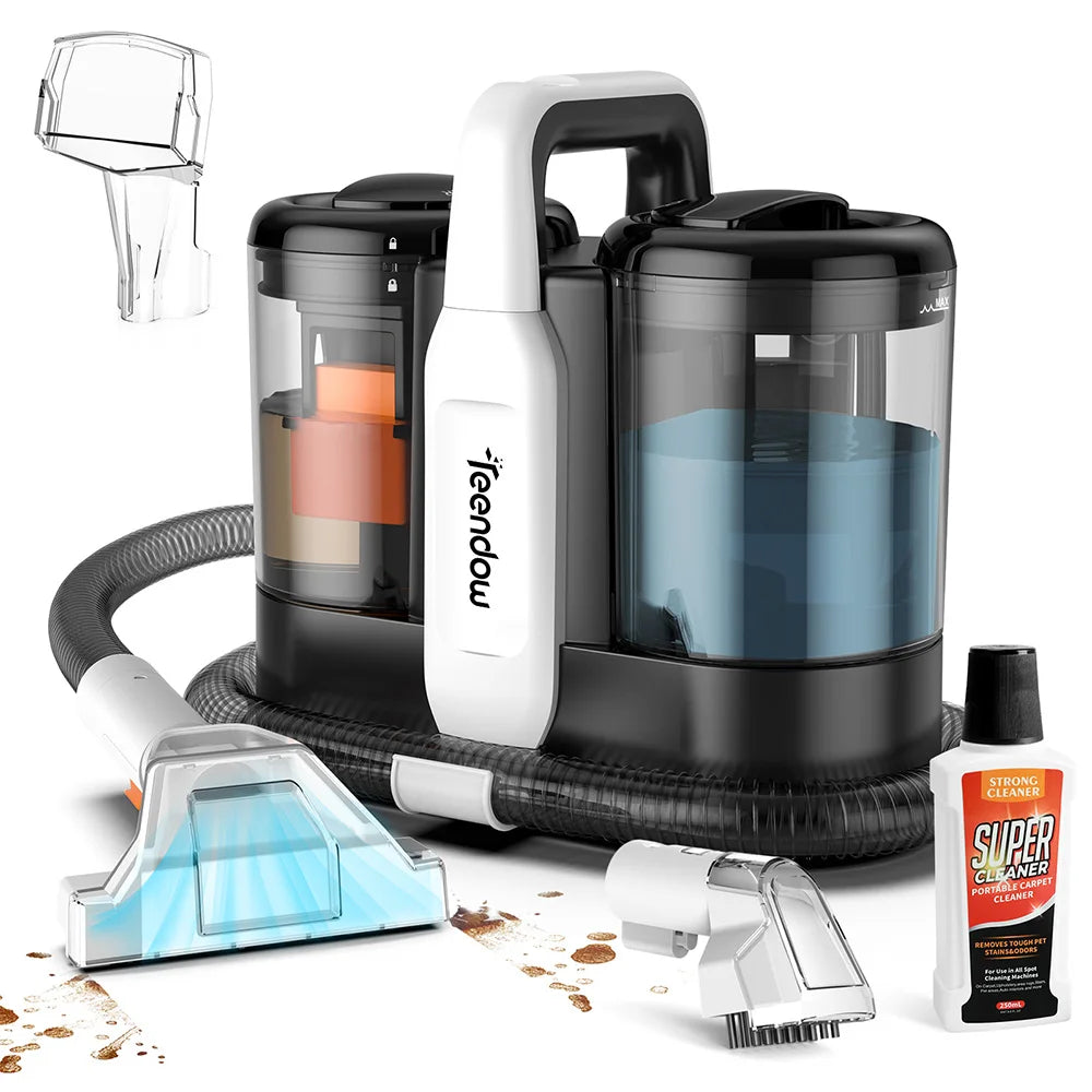 Teendow C5 Carpet Cleaner Vacuum 11KPa Powerful Suction 450W Brush motor ≤80dB Low Noise 1500ml Large Water Tank Capacity