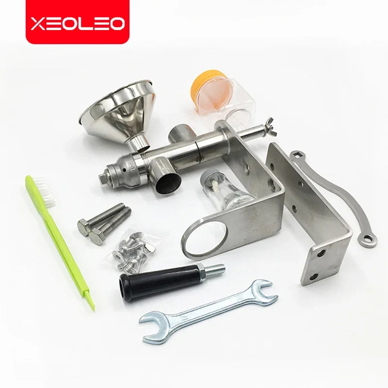 XEOLEO Manual oil press Food grade stainless steel oil press Peanut/Nut/Seed Household oil press