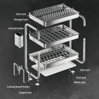 New C Type Dish Drying Rack 304 Stainless Steel Rustproof Kitchen Organizer Rack Bowl Drain Rack Kitchen Storage Shelf