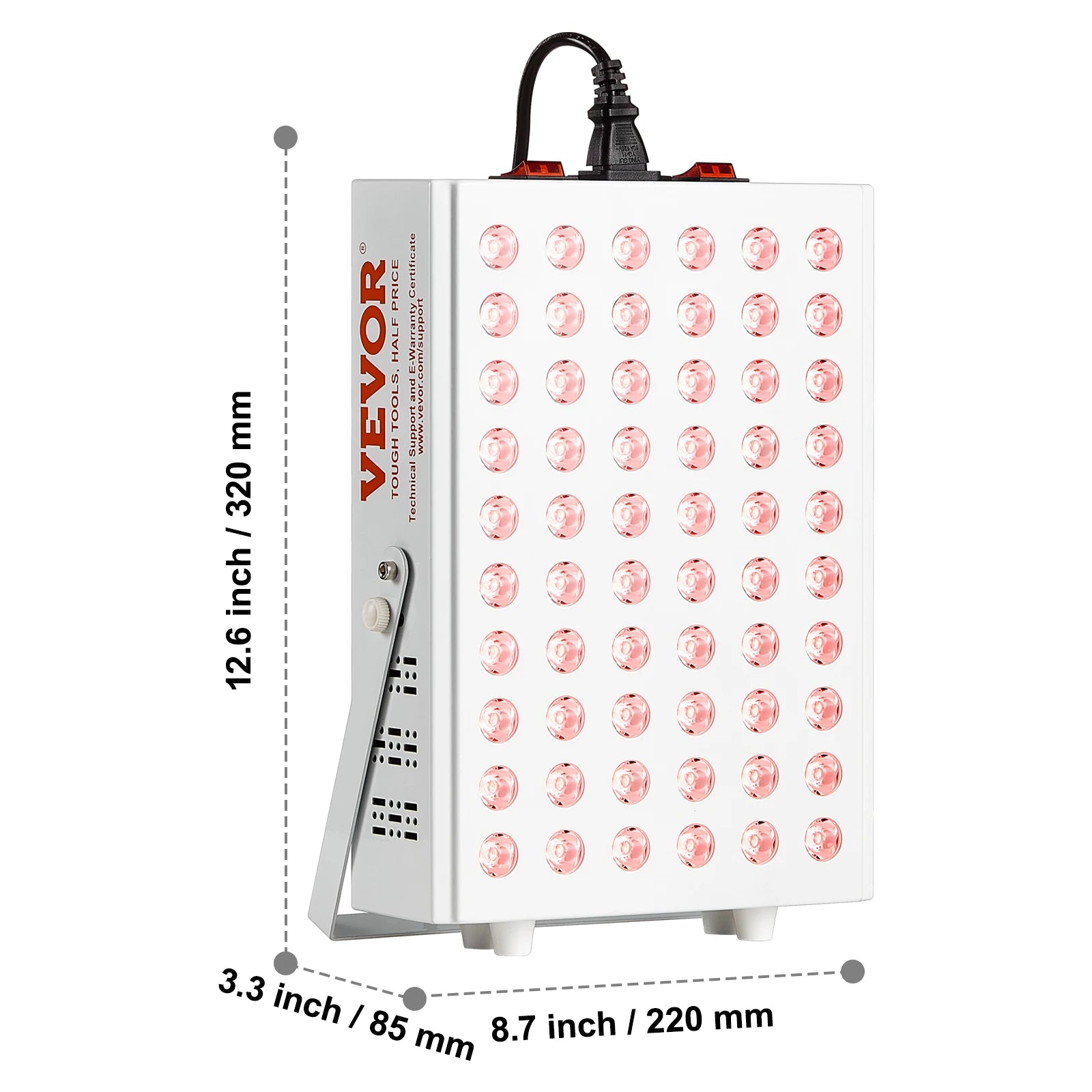 VEVOR Red Light Therapy for Body Face 60 Dual-Chip LEDs Red 660nm & Near Infrared 850nm Combo High Power Red Light Therapy Panel