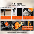 VEVOR 1500W Rotary Hammer Drill - 4-Mode SDS-Plus Corded Demolition Jackhammer | AlluCanFind