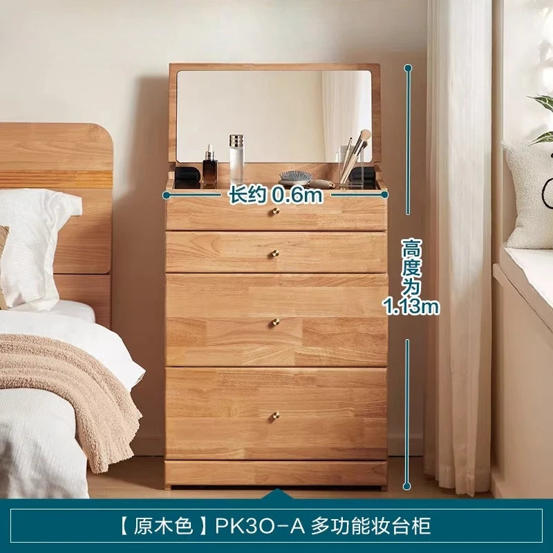Bedroom bedside table dresser integrated Dressing table Makeup vanity makeup desk Bring makeup box stool nightstands Furniture