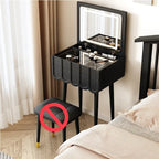 French Foldable Cover Dressing Table Simple Mini Storage Makeup Vanity Table with Mirror Modern Dressers for Bedroom Furniture