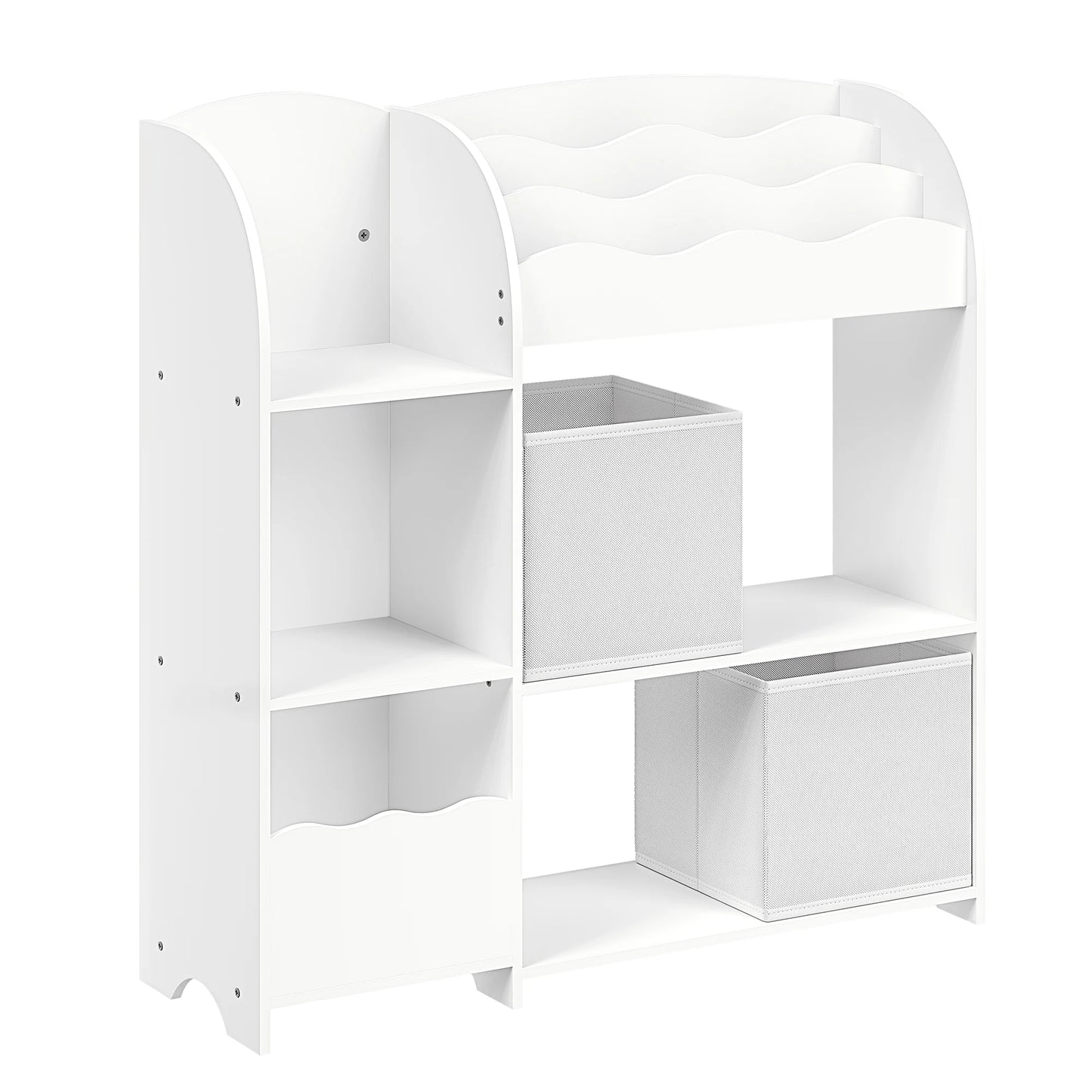 SONGMICS Children's Bookcase, Children's Shelf for Toys and Books, Storage with 2 Boxes, for Playroom, Children's Room