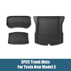 Floor Mats For Tesla Model 3 Highland 2025 All Weather Front Rear Cargo Liner Mat, Waterproof Anti-Slip Mats Accessories