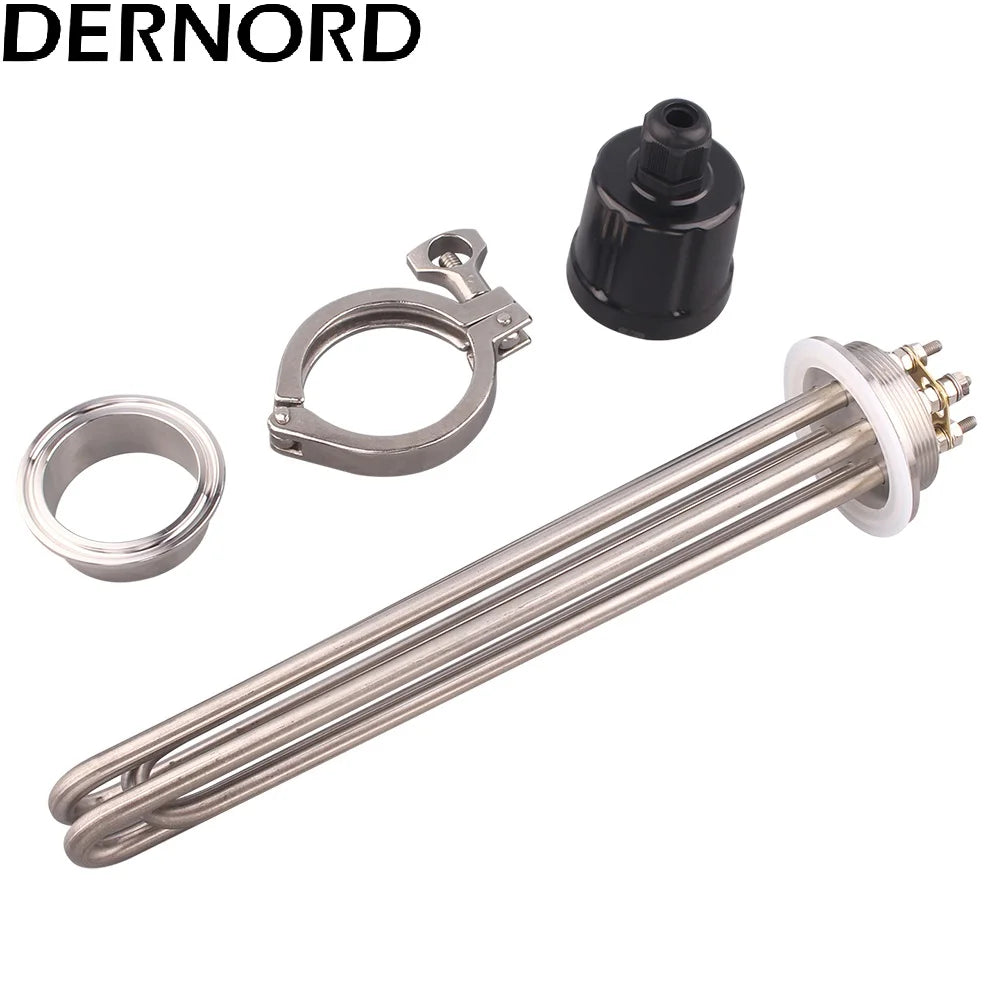 220V/380V Immersion Heating Element 2" Tri-clamp Brewing Heater Electrical Water Tubular Resistance 2KW/3KW/3750W/4.5KW/6KW