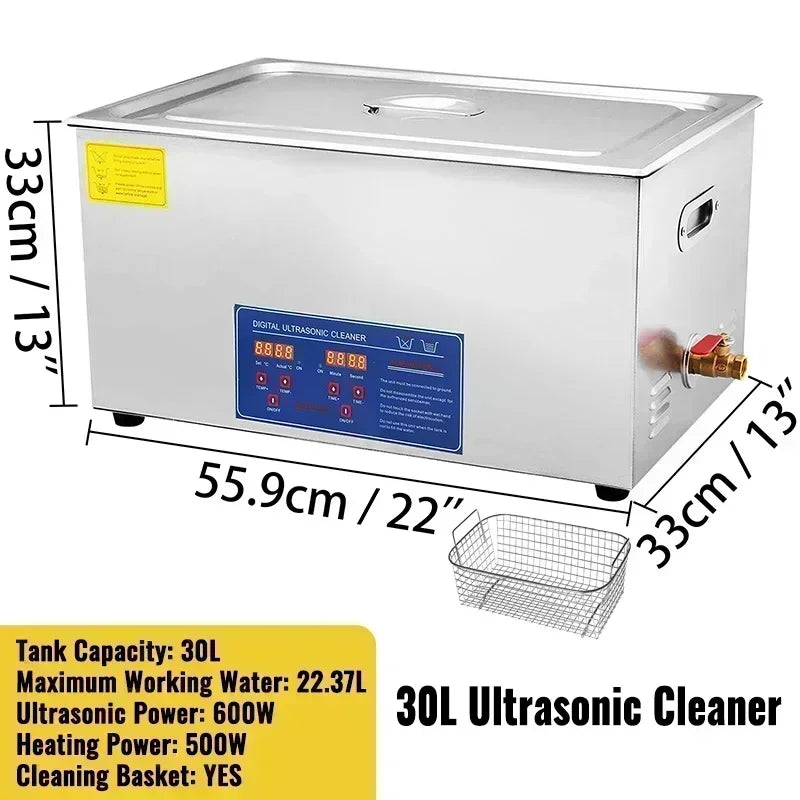 VEVOR 2L 3L 6L 10L 15L 22L 30L Ultrasonic Cleaner Lave-Dishes Portable Washing Machine Diswasher Ultrasound Home Appliances
