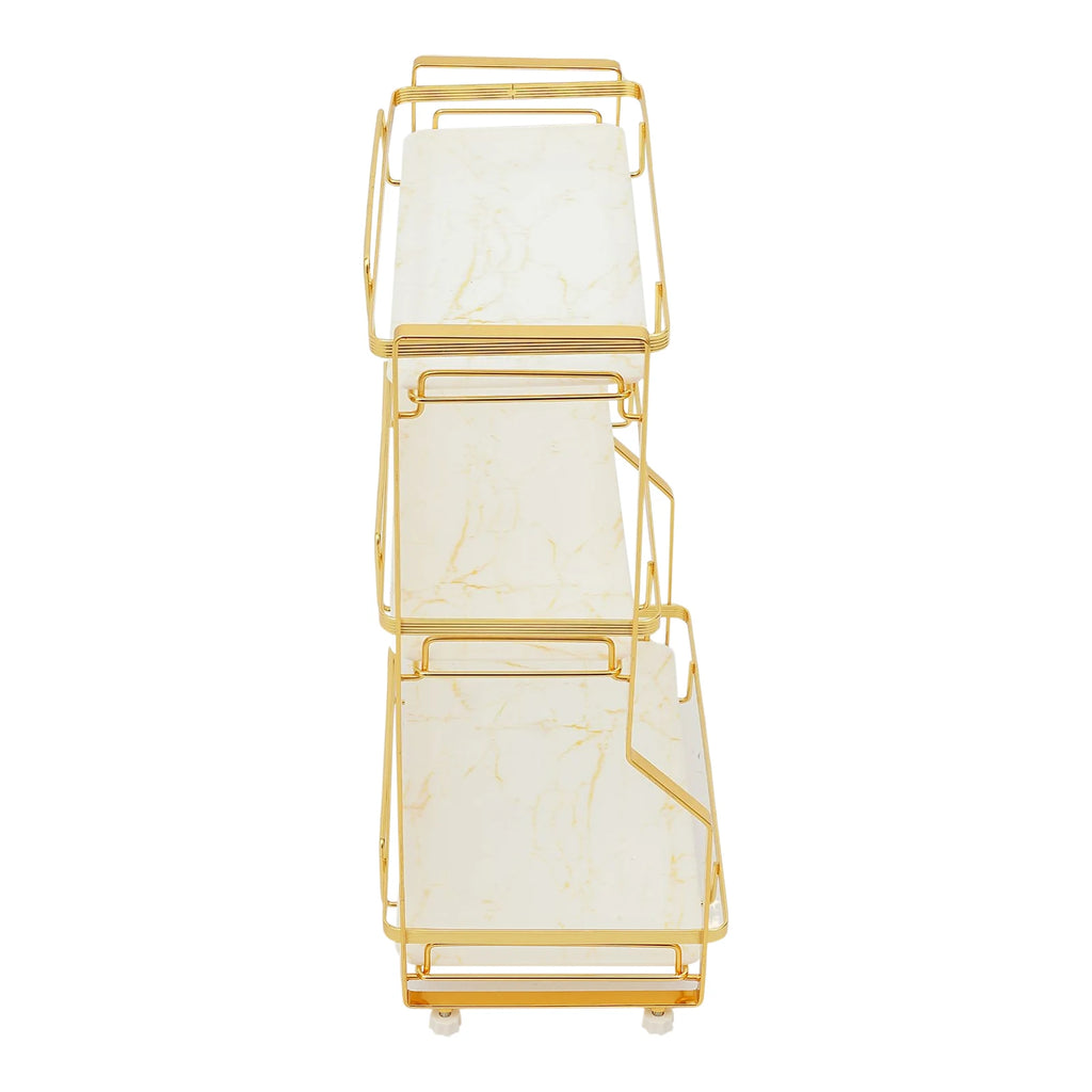 3 Tier Bathroom Countertop Organizer, Gold Bathroom Vanity Counter Organizer with Small Storage Basket for Skincare Makeup