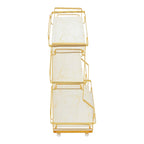 3 Tier Bathroom Countertop Organizer, Gold Bathroom Vanity Counter Organizer with Small Storage Basket for Skincare Makeup