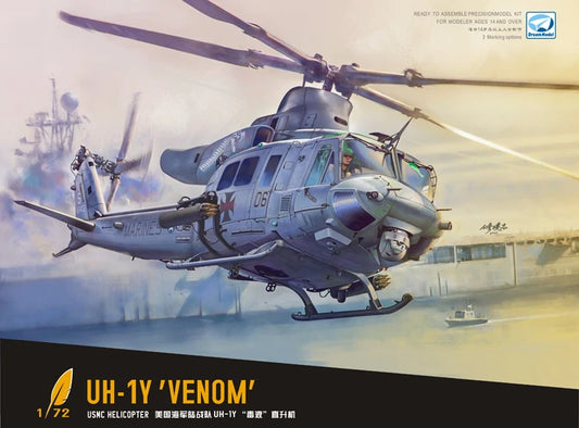 New Dream Model 1/72 UH-1Y Venom Assemble Helicopter Model DM720018 Uncolored Collectible Ornament Custom Toy Birthday Gift