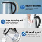 2L Glass Electric Kettle Fast Boiling Water Heater Tea Coffee Thermo Pot Large Capacity Auto Shutoff Smart Kettle for HomeOffice
