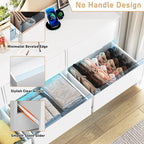 9 Drawer Dresser with Power Outlet & LED Light, Modern Chest of Drawers for Closet, 63" Drawer Organizer Cabinet for Bedroom