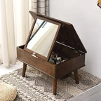 Storage Wood Vanity Table Mirror Nordic Modern Luxury Bedroom Dresser Makeup Drawers Beauty Schmink Tisch Bedroom Furniture