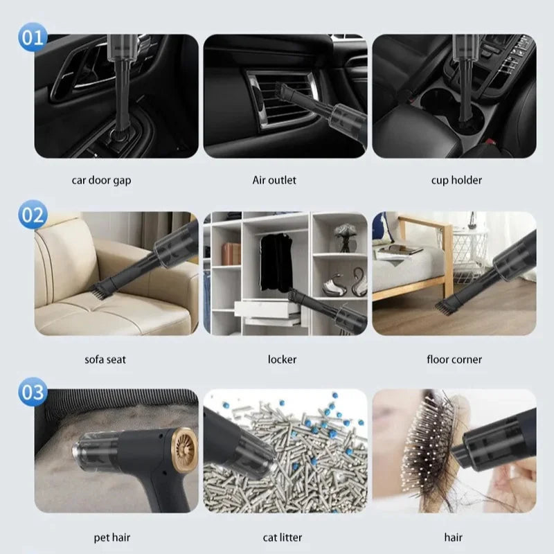 Xiaomi Car Vacuum Cleaner 8950000PA Wireless Mini Powerful Vacuum Cleaner Portable Handheld Cordless Super Strong Cleaning Home