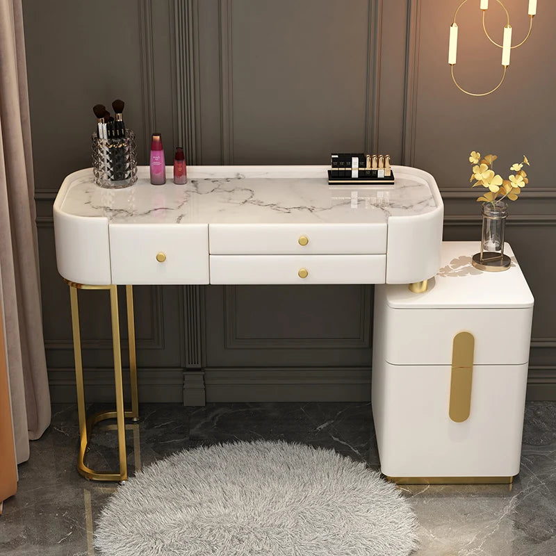 White Bedroom Vanity Table Makeup Mirror Chair Modern Organizer Dressing Table Cosmetics Cheap Penteadeira Trendy Furniture