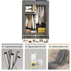 Wardrobe Simple Cloth Wardrobe Household Bedroom Assembly Cabinet Large Wardrobe Durable Simple Modern,Grey