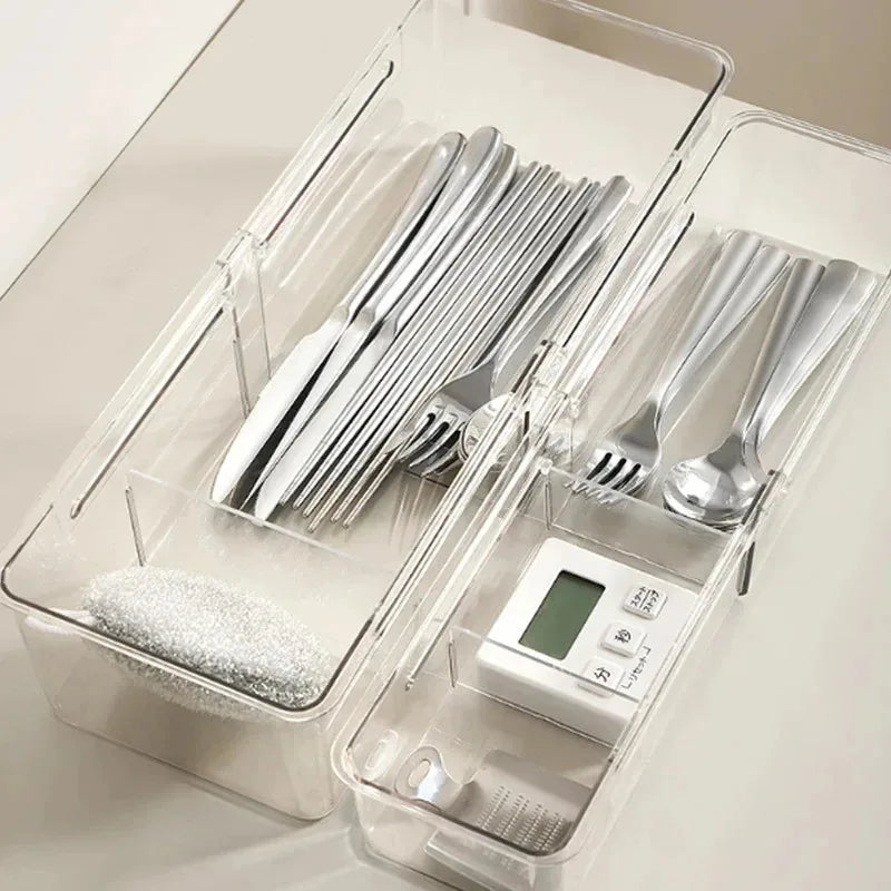 Drawer Organizer Box Home Retractable Sorting Kitchen Compartments Underwear Desktop Cutlery Storage Box Classification Sock Box
