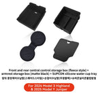 YZ For Tesla Model 3 Highland 2024 Model Y juniper 2025 Storage Box Center Armrest Hidden Box Cup Holder Organizer Accessories