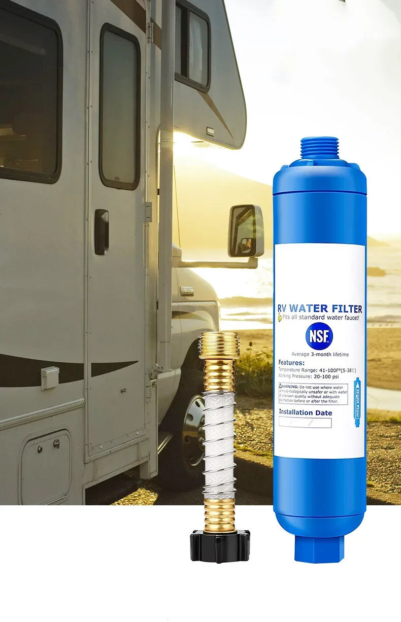 RV Inline Water Filter, NSF Certified, Reduces Chlorine, Bad Taste&Odor, Dedicated for RVs, 1 Pack