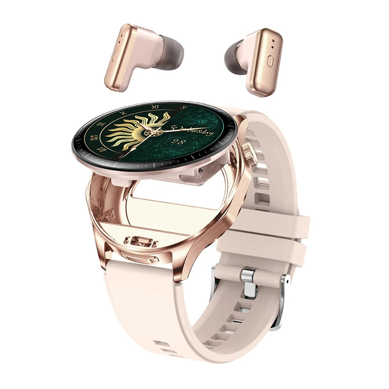 TWS 3-in-1 Smart Watch AMOLED 1.43" - Bluetooth Call, Built-in Earbuds, Fitness Tracker & Music Control