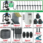 5M-30M Garden Watering System Self-priming Pump Timer 360° Bendable Mist Brass Cooling Sprinkler Drip Irrigation Kit Pot Bonsai